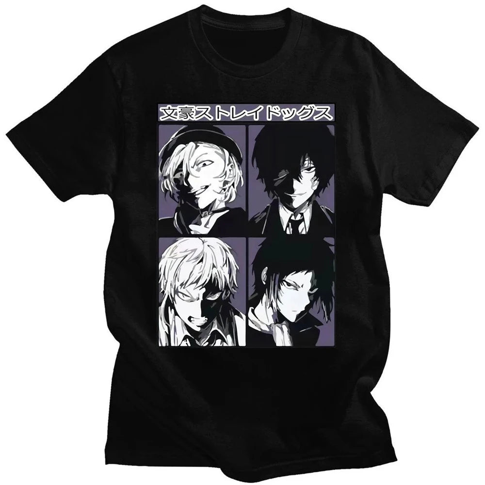 Bungo Stray Dogs: Short Sleeve Anime  Men T Shirt Punk High Street T-shirt Tops