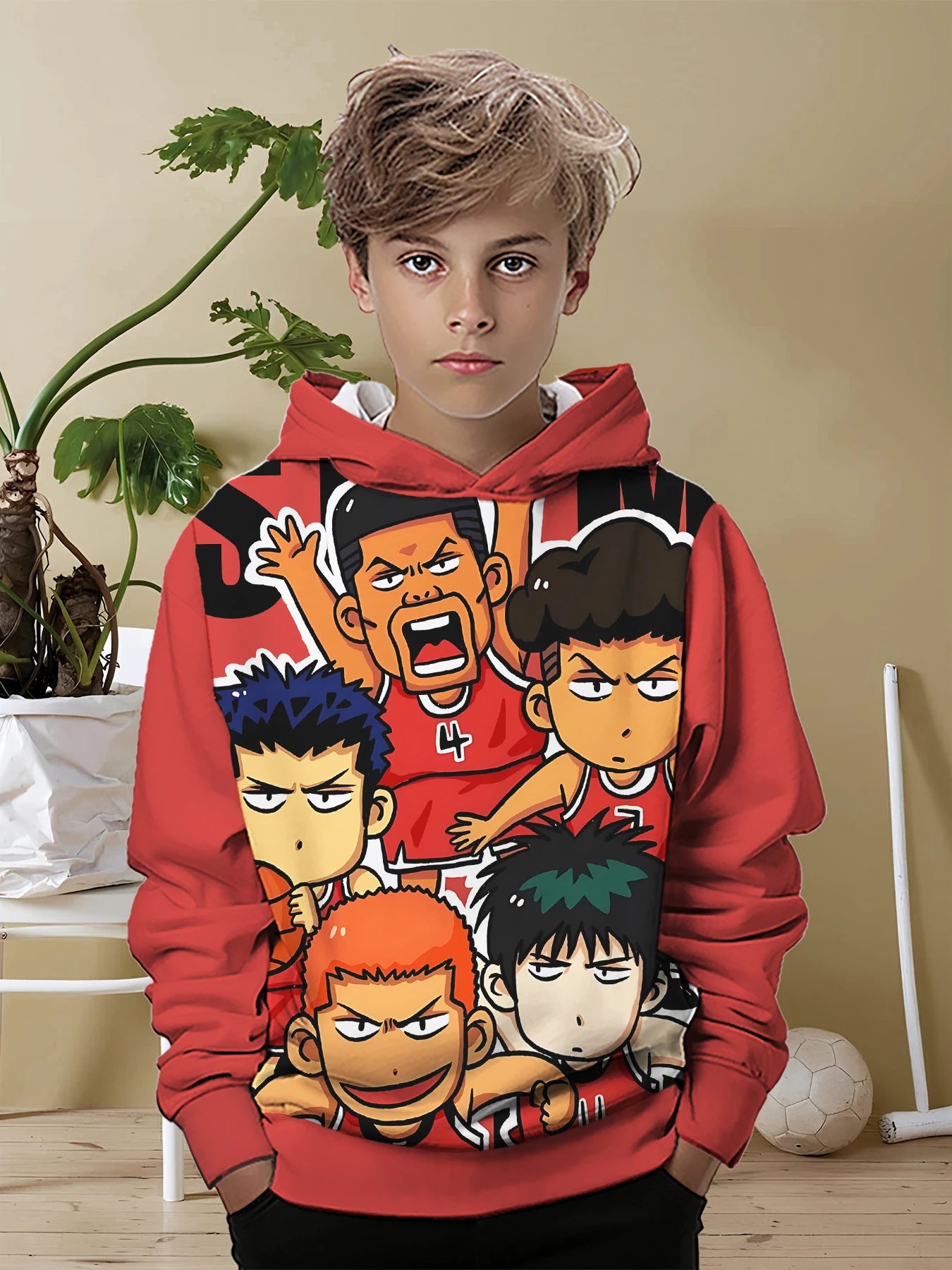 Slam Dunk: (KIDS) 3D Print All Seasons Children Casual Sweatshirt Cool Pullover Tops Unisex Clothes Boy Girl Hoodies