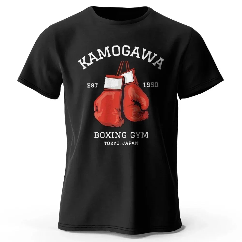 Hajime No Ippo:Streetwear Men Printed Pure Cotton Vintage GYM Men's T-Shirt for Men Women Tops Funny Manga Kamagowa Boxing Gym