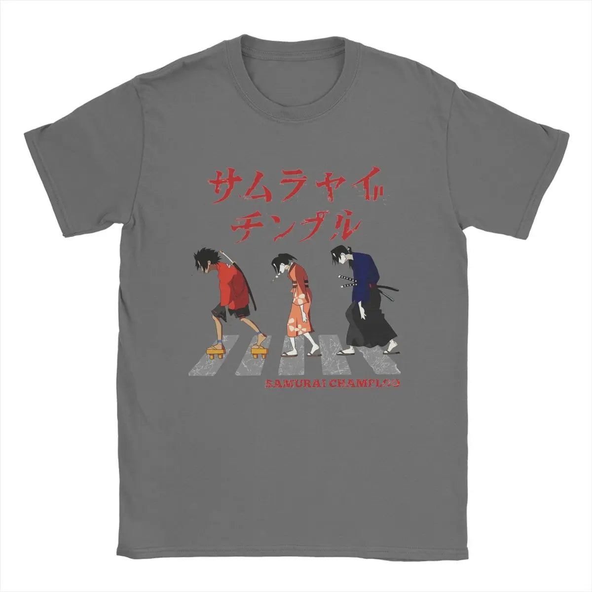 Samurai Champloo: Walking Fuu Mugen Jin T Shirts Men Pure Cotton Funny T-Shirts Round Neck Tees Short Sleeve Clothes Printed