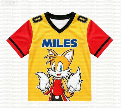 Sonic The Hedgehog: Summer Boy's Girls Casual Sports Style Sonic Print Short Sleeve V-Neck Men's Women's Casual T-shirt Tops