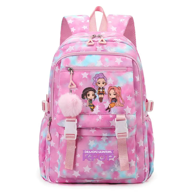 KPop Demon Hunters: Student Backpack Large Capacity Schoolbag Teenagers Student Backpack Women's Travel Laptop Bagpack