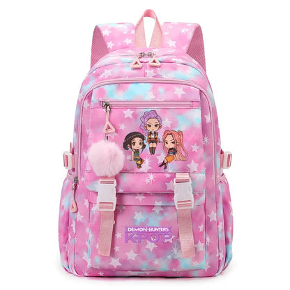 KPop Demon Hunters: Student Backpack Large Capacity Schoolbag Teenagers Student Backpack Women's Travel Laptop Bagpack