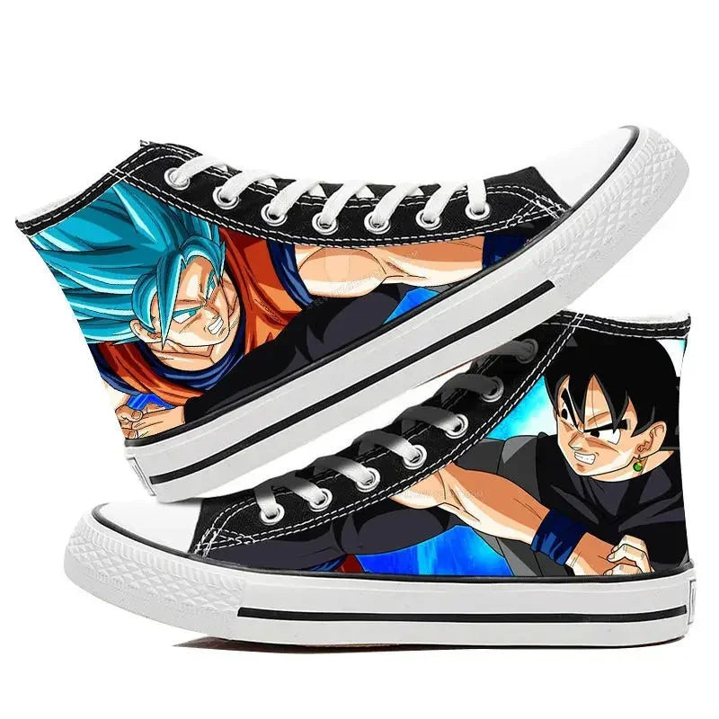 Dragon Ball: High Top Canvas Shoes Goku Vegeta Gohan Animation Peripherals Kaioshin Flat Shoes Student All-Match Sneakers Gifts