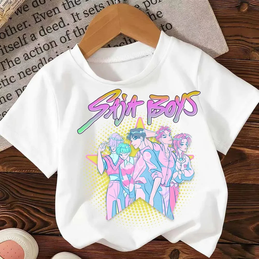 KPop Demon Hunters:Hasbro  Movie Series Summer Children's Cotton T-Shirt - Boys and Girls - Baby Soft and Cute Top