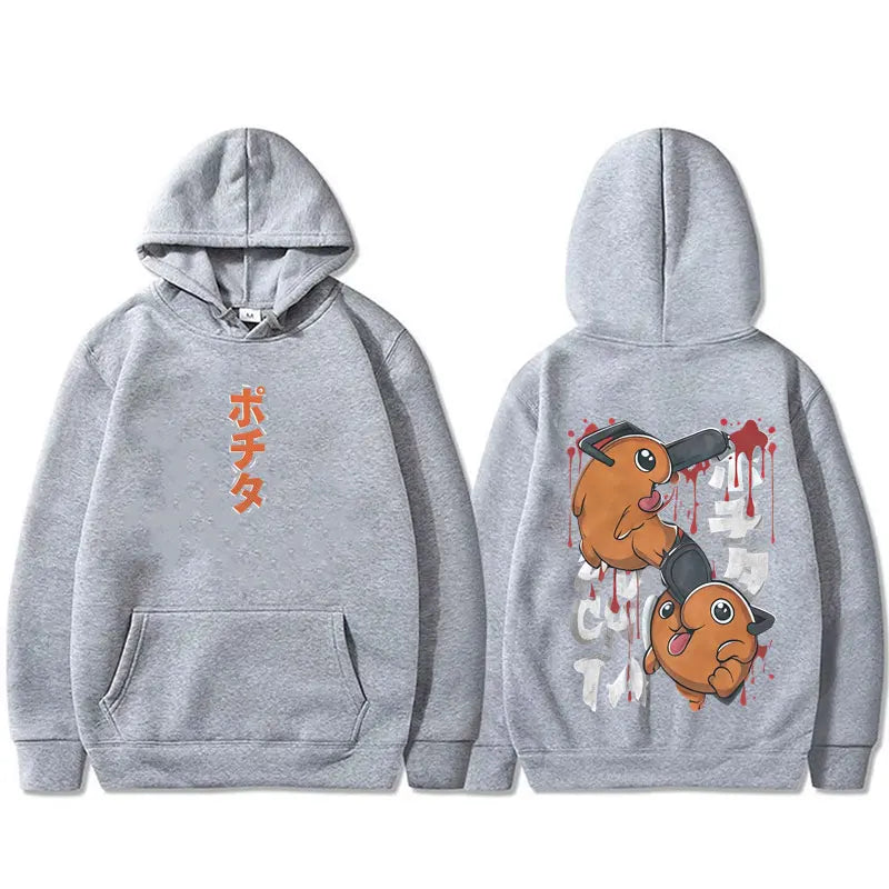 Chainsaw Man: Denji Pochita Funny Graphic Hoodie Men Women Clothing Manga Oversized Hooded Sweatshirt Male Vintage Hoodies