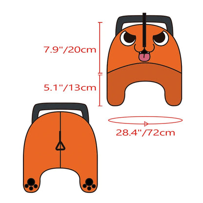 Chainsaw Man: DAZCOS  Pochita Peripheral Hat Denji Cosplay Soft Headgear Anime Orange Kigurumi Hat with Pochita Face Legs and Tail