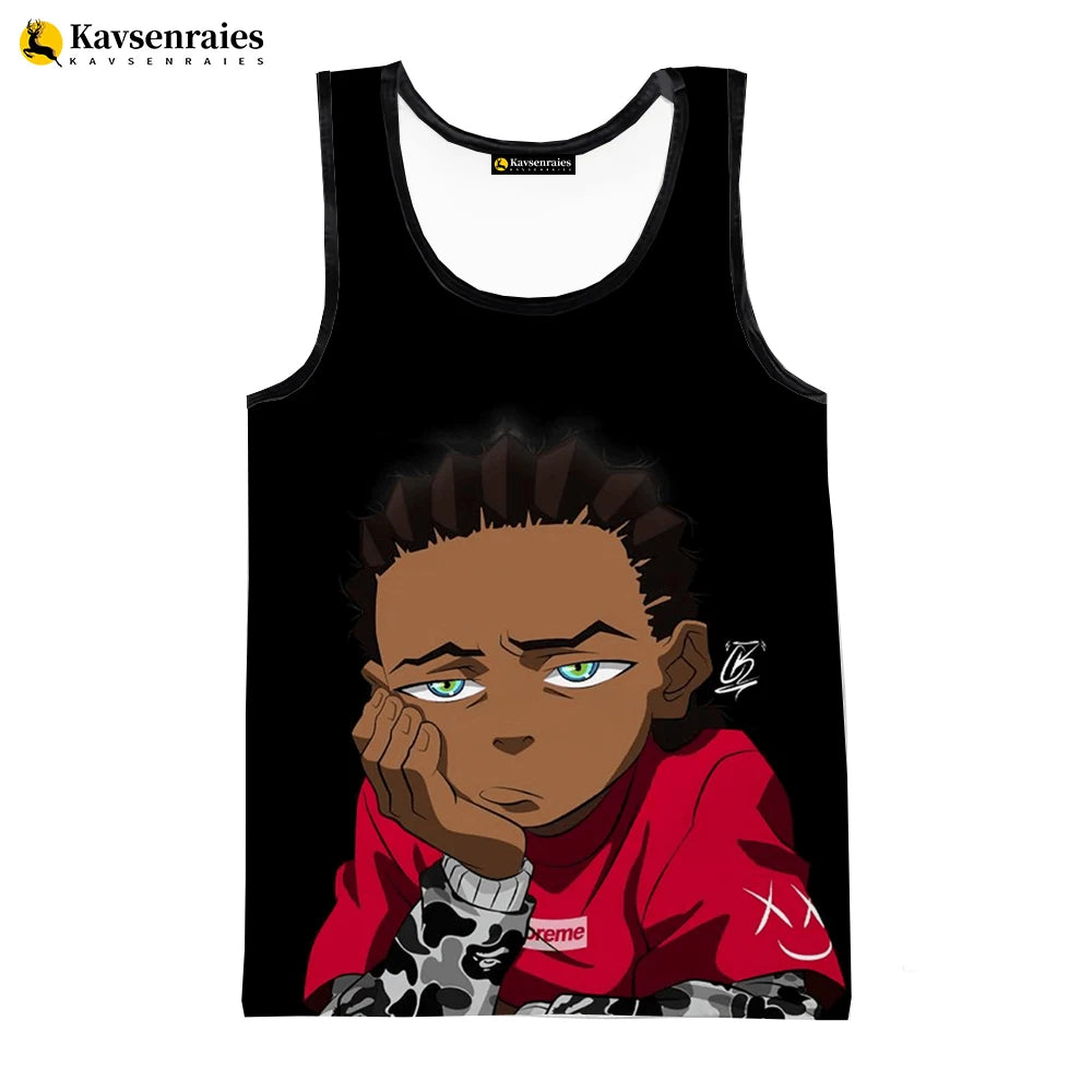 The Boondocks: 3D Printed Tank Tops Fashion Casual Oversized Tops