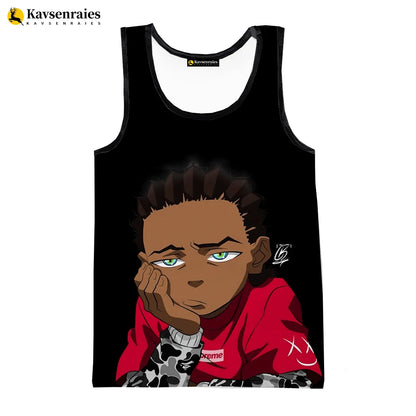 The Boondocks: 3D Printed Tank Tops Fashion Casual Oversized Tops