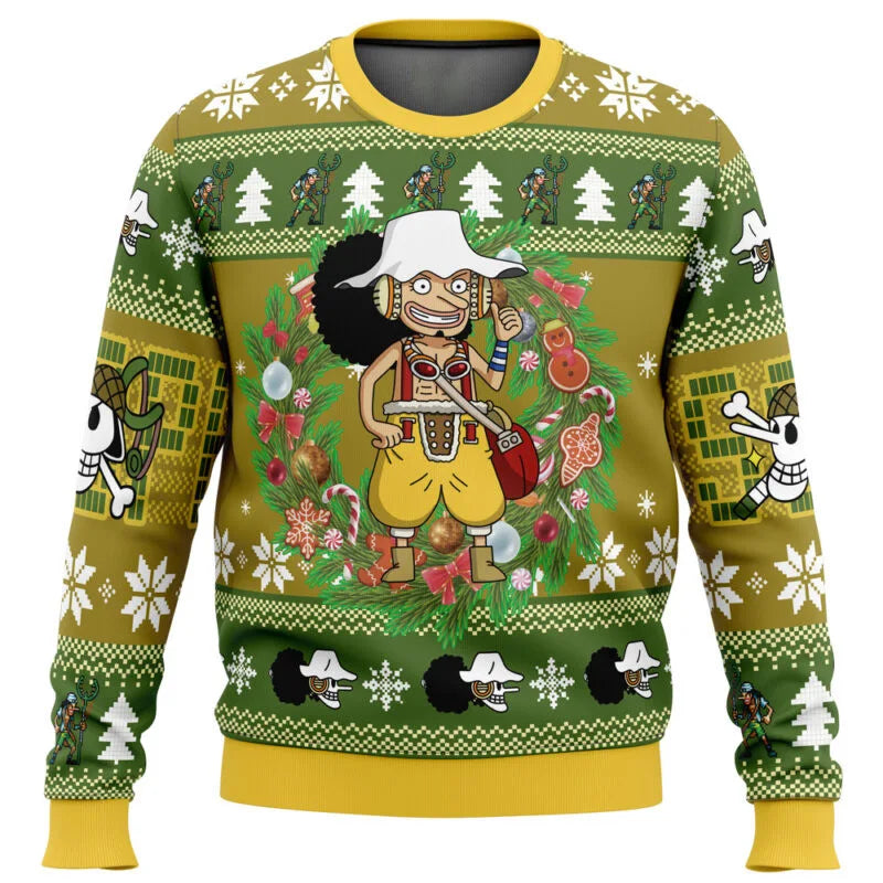 One Piece: Luffy Christmas One Piece Ugly Christmas Sweatshirt Cartoon Japan Anime Men Women Pullover Kawaii Tops Couple Hoodie