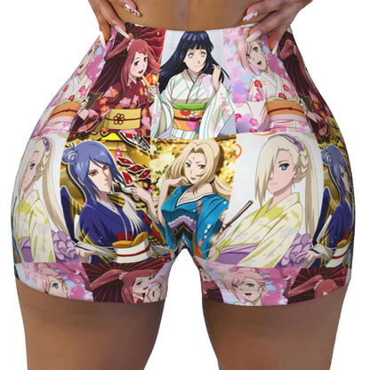 Naruto: Sakura Haruno  Hinata Hyuga Workout Biker Running Shorts Women Kushina Uzumaki Gym Yoga Shorts