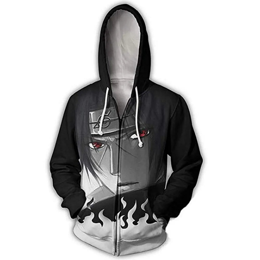 Naruto: Anie Zip Hoodie Jackets Cosplay Clothes Costumes Men Hoodies Sweatshirts Zipper Tops