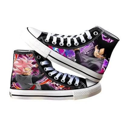 Dragon Ball:  Hand-painted graffiti printing men's high-top canvas shoes goku