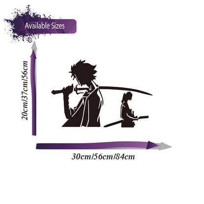 Samurai Champloo:  Anime Car Sticker Auto Side Body Bumper Windshiel Hood Manga Sword  Weapon Vehicle Decal Vinyl