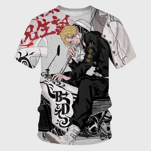 Tokyo Revengers: 3D Printed Unisex T-shirt Neutral Casual Street Style Short-sleeved Plus Size Top