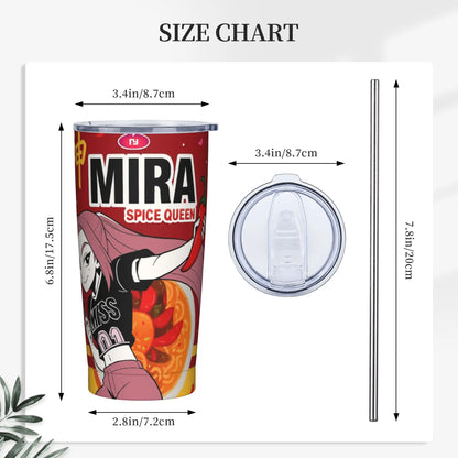 KPop Demon Hunters-  ramen mira Tumbler With Straw  Stainless Steel Tumblers Cup Double Wall Vacuum Insulated for Cold Or Hot 20oz