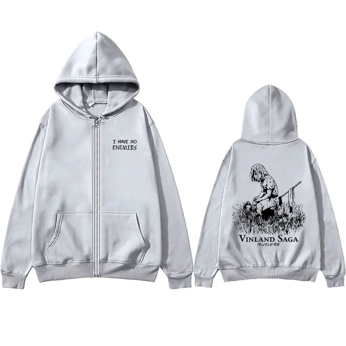 Anime Vinland: Saga Thorfinn I Have No Enemies Zipper Hoodie Men's Women Manga Casual Oversized Zip Up Jacket Male 90s Streetwear