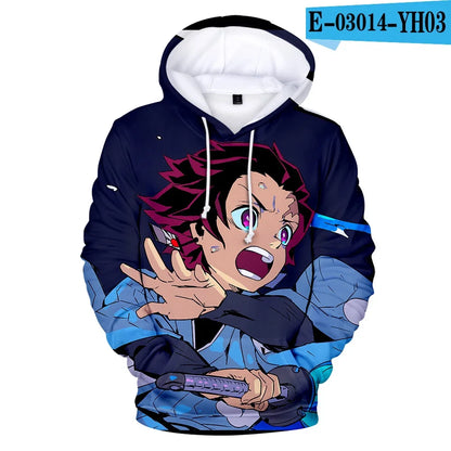 Demon Slayer: Kimetsu No Yaiba Hoodies Sweatshirts Black White Checkered Pattern Full Hoodies Casual