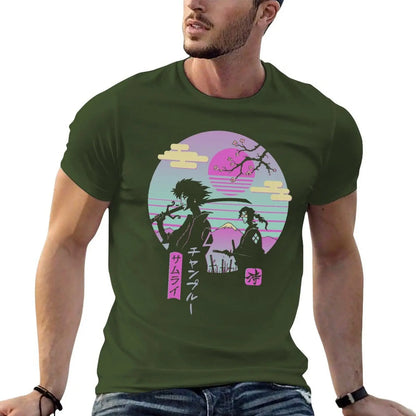 Samurai Champloo: T-shirt new edition summer top customs vintage mens t shirts casual stylish