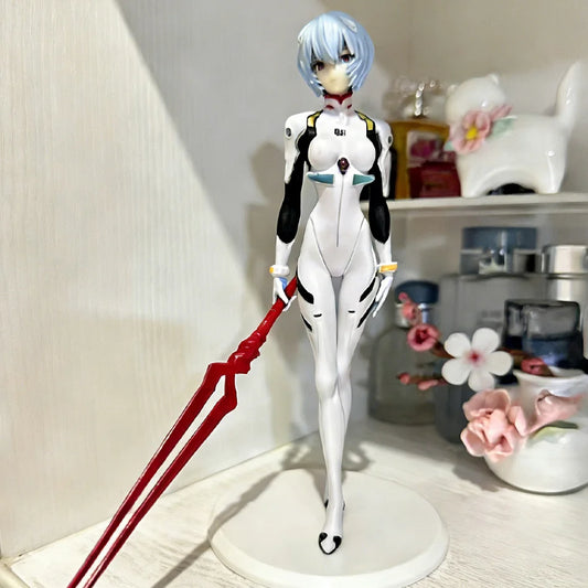 Neon Genesis Evangelion: 23cm Rei Ayanami  Action Figure with Spear of Longinus EVA Anime Collectible Model Toy Gift for Fans