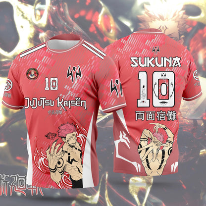Jujutsu Kaisen: Bandai Anime Character-themed Jerseys Adult Kids Athleisure T-Shirts Summer Quick-drying Soft Lightweight Comfy