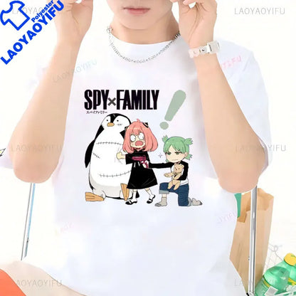 Spy x Family: Casual Funny Anya Forger Anime Shirt Men Women Polyester Material T-shirt New Picture Short Sleeve Tee Camisa Clothes