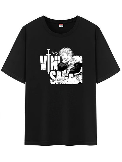 Vinland Saga: Unisex Japanese Pattern T-Shirt,  Character Graphic Short Sleeve Regular Fix Tee Shirt