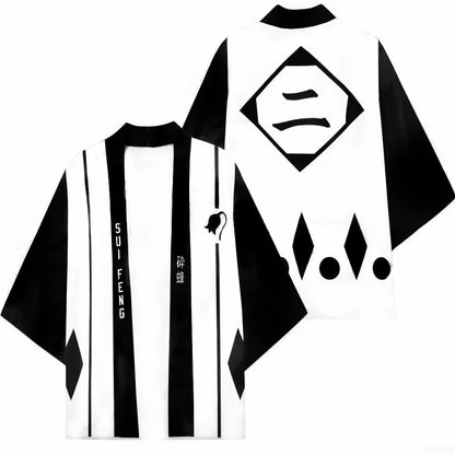 Bleach: Japanese Anime Bleach Anime Kurosaki Ichigo Kimono, Feather Woven Cloak, Taoist Robe, 3D Digital Printed Top