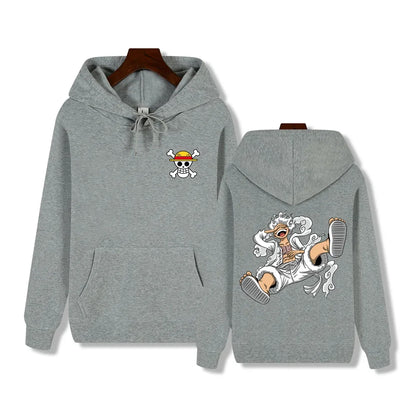 One PIece: Men' Spring and Autumn Anime One Piece Funny Printed Top Outdoor Fashion Hoodie
