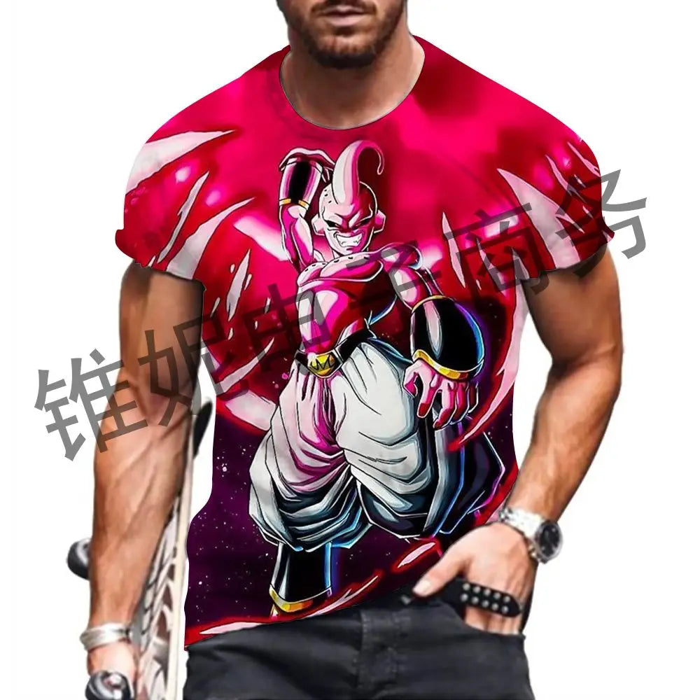 Dragon Ball Z: Men's T Shirt Vegeta Majin Buu Goku 2024 Short Sleeve Fashion