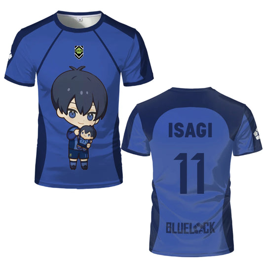 Blue Lock: (KIDS) Eleven Jersey Isagi Nagi Cute Pattern T-shirt Character Print Tops Kid's T Shirts