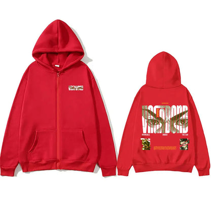 Anime Vinland Saga Miyamoto Musashi Invincible Under The Sun Zipper Hoodie Men's Women Manga Casual Oversized Zip Up Jacket Coat