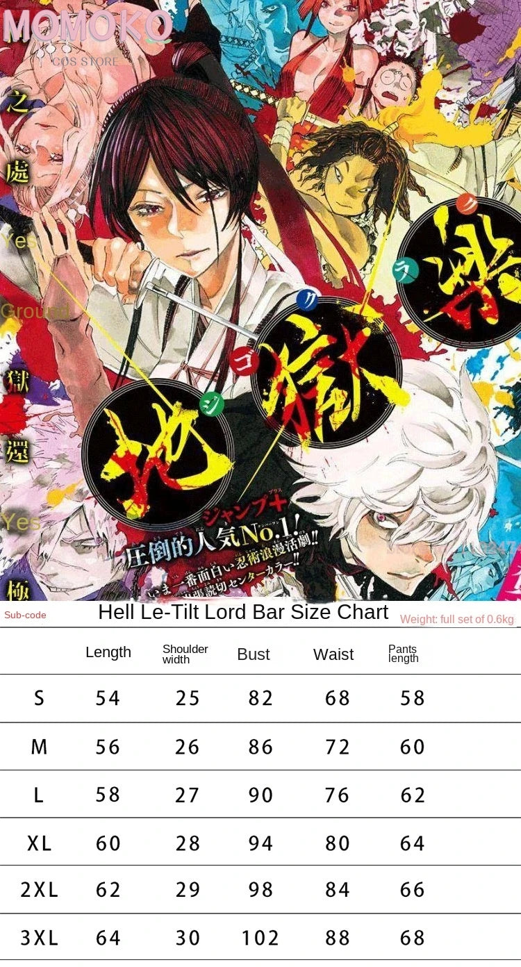 Hell's Paradise: Gakushu Maru Sasame Exiled Convicts Casual Cosplay Dress Black Ink Tattoo adulto mujer