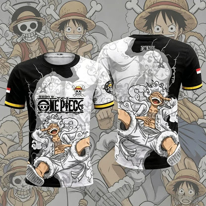 One Piece: Luffy Gear5 Man Football Jersey Summer T-shirt men Vintage Fashion Sport Women pulovers kids' tops t-shirt