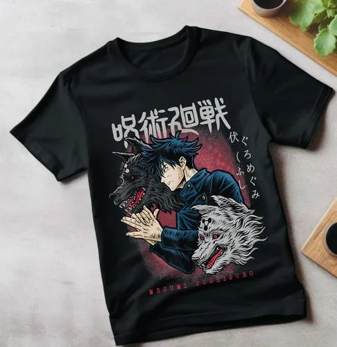Jujutsu Kaisen: Fushiguro Toji T-shirt Anime Horror Black Short Sleeve gift tee