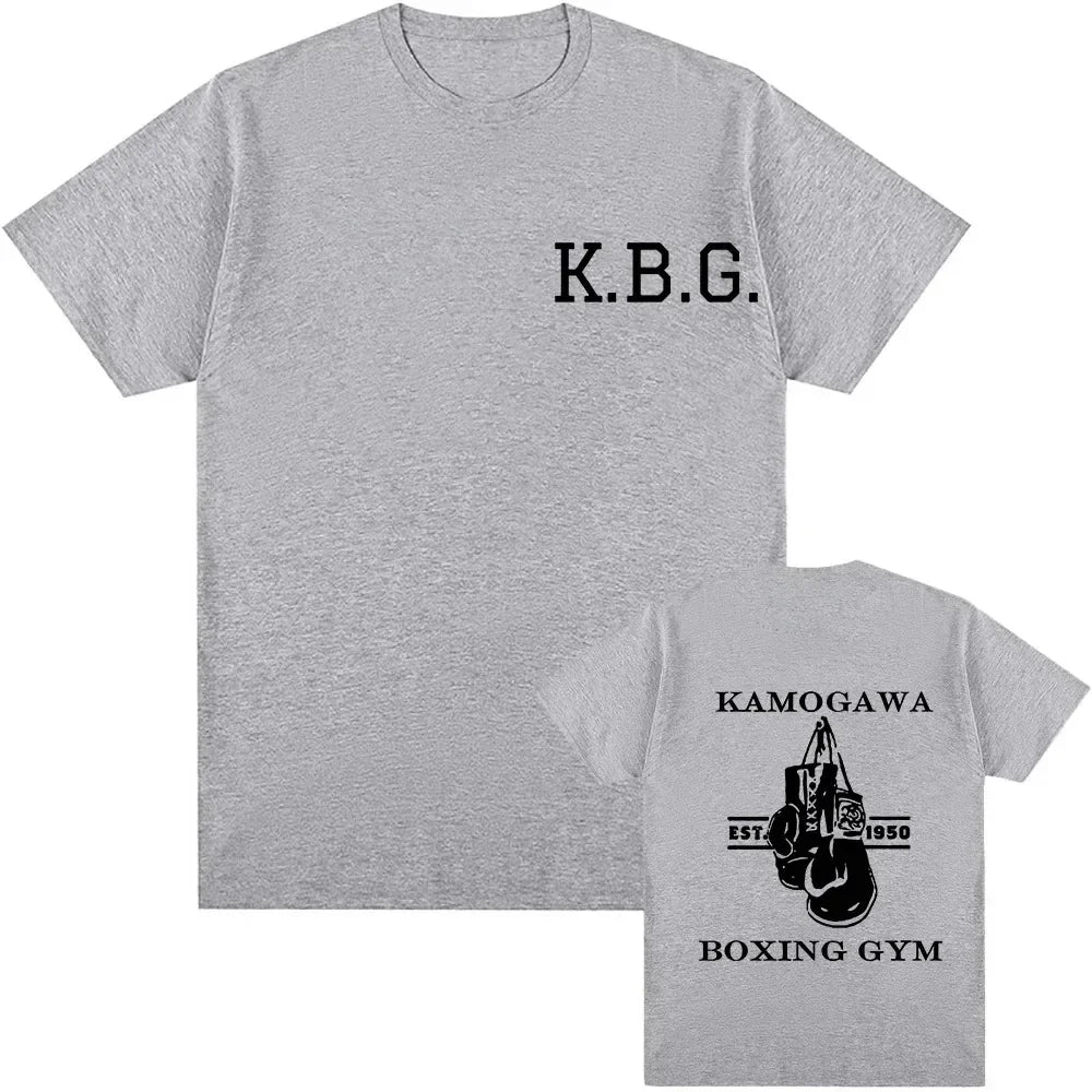 Hajime No Ippo:Streetwear Men Printed Pure Cotton Vintage GYM Men's T-Shirt for Men Women Tops Funny Manga Kamagowa Boxing Gym
