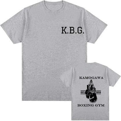 Hajime No Ippo:Streetwear Men Printed Pure Cotton Vintage GYM Men's T-Shirt for Men Women Tops Funny Manga Kamagowa Boxing Gym