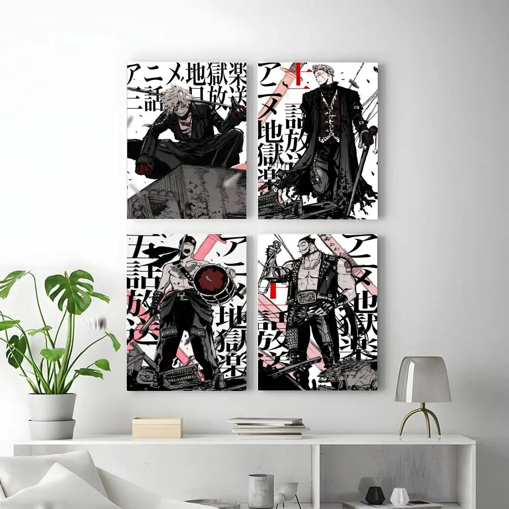 Hell's Paradise: Classic anime  Poster  Self-adhesive Art Waterproof Paper Sticker Coffee House Bar Room Wall Decor