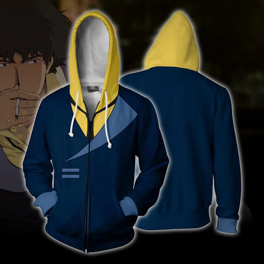 Cowboy Bebop :Spike Spiegel Cosplay Hooded Jacket Casual Men Long Sleeve Zipper Hoodie Sweatshirts Coat