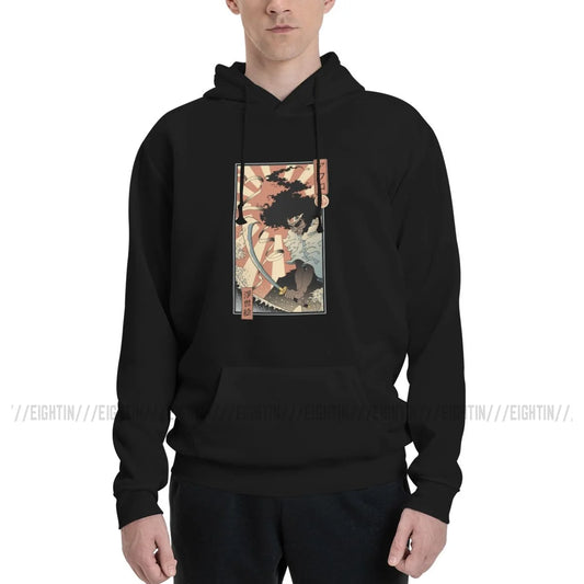 Afro Samurai:  Ukiyo-e Samurai Purified Cotton Printed Couple Thin Fleece Hoodie