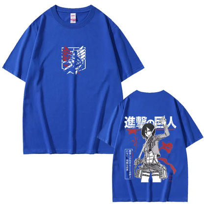Attack on Titan: Mikasa Ackerman Merch T-shirt Men Women Manga Harajuku Oversized T Shirt Male Casual Retro Cotton T-shirts