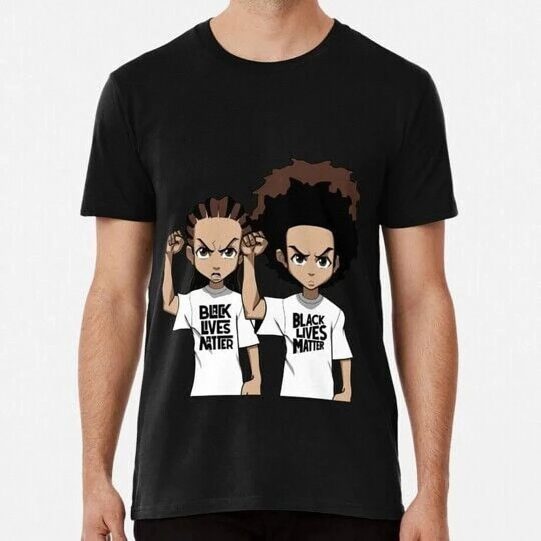 The Boondocks: Fashion Casual Printed T-Shirt Crew Neck Short Sleeve Cotton T-Shirt