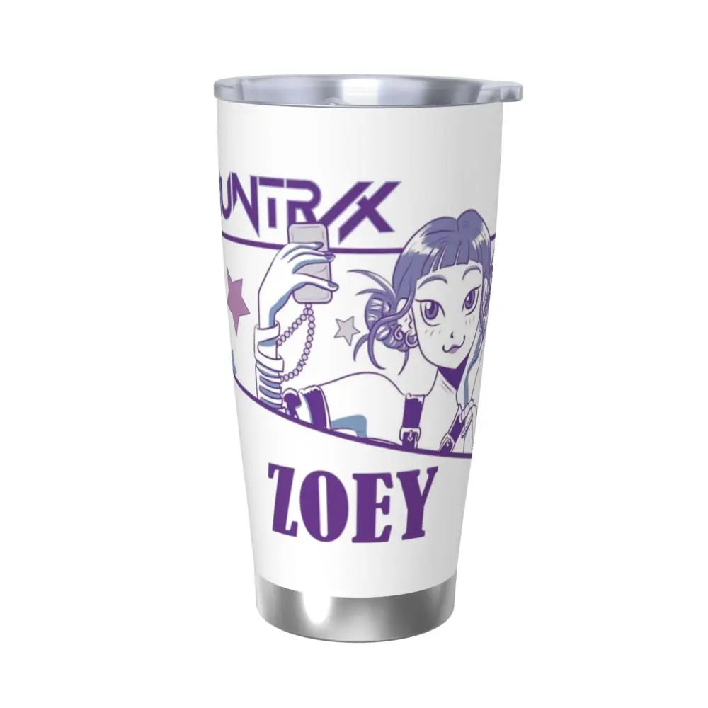 KPop Demon Hunters - Derpy  Insulated Tumbler with Lid Vacuum Thermal Mug Outdoor Travel Car Bottle Cup, 20oz
