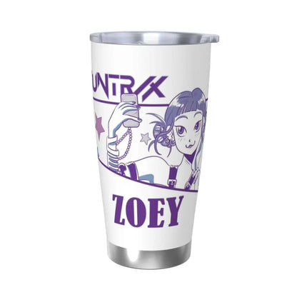KPop Demon Hunters - Derpy  Insulated Tumbler with Lid Vacuum Thermal Mug Outdoor Travel Car Bottle Cup, 20oz