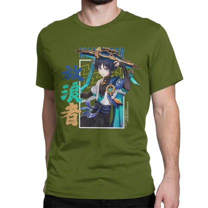 Genshin Impact: Wanderer Scaramouche for Men Women T Shirt Vintage Tee Shirt Short Sleeve T-Shirt 100% Cotton Summer Clothing
