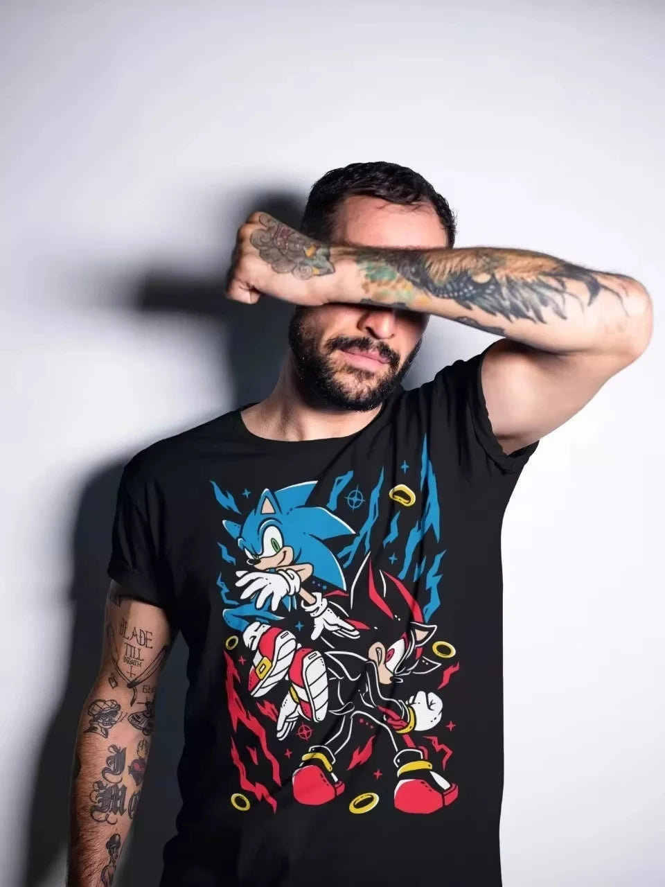 Sonic the Hedgehog: Shadow and Sonic The Hedgehog T-Shirt Heroes Tee Sonic T-Shirt Heroes Vintage Men Women Tee - Fans Loose Cotton Top