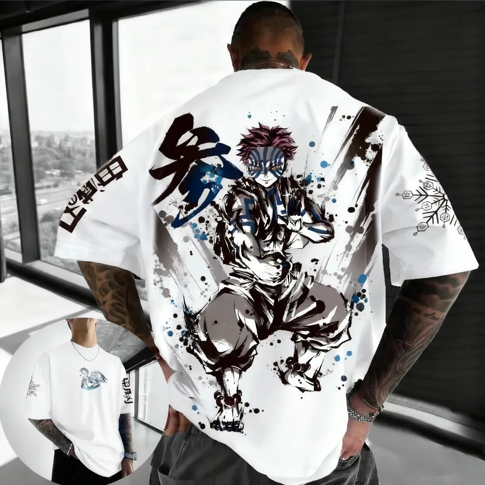 Demon Slayer: Anime Printed Men, Women T-shirt Casual Fashion Harajuku Style Street Wear Y2K