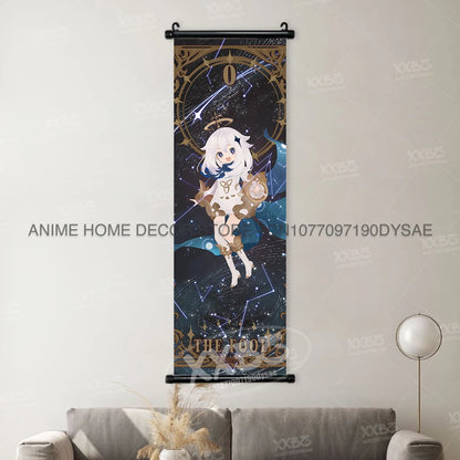 Genshin Impact: Posters Kamizato Ayaka Home Decor Klee Decorative Painting Barbara Scrolls Picture Arataki Itto Wall Artwork Sayu