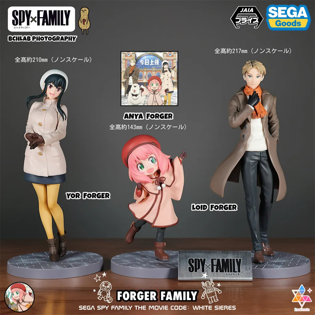 Spy x Family: Official SEGA Toy PM Series CODE White Movie Winter Outfit Statue Model Anya Yor Loid Forger Figure Anime Collectible
