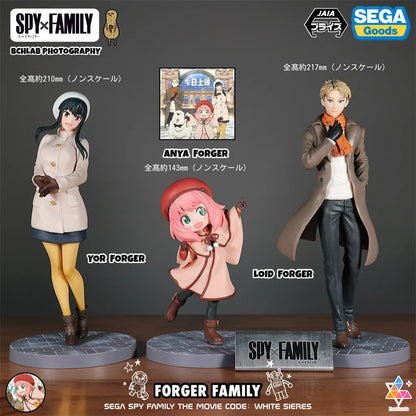 Spy x Family: Official SEGA Toy PM Series CODE White Movie Winter Outfit Statue Model Anya Yor Loid Forger Figure Anime Collectible
